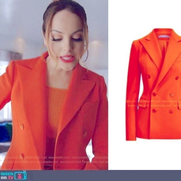 Ralph Lauren Pre-Spring ‘20 Camden Blazer in Mandarin Orange Stretch Wool Crepe - Picture 14 of 16